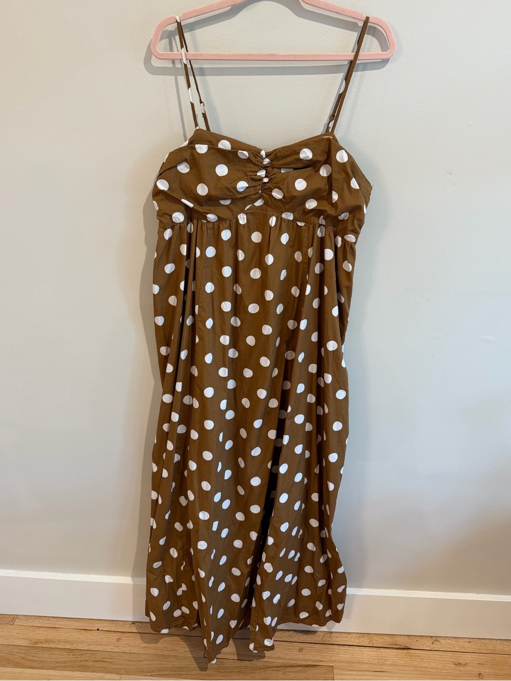 Marks & Spencer Brown and White Polka Dot Maxi Dress